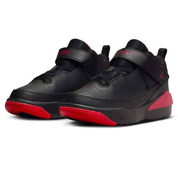 Jordan Max Aura 5 PS Kids Basketball Shoes Black/Red - Picture 1 of 13